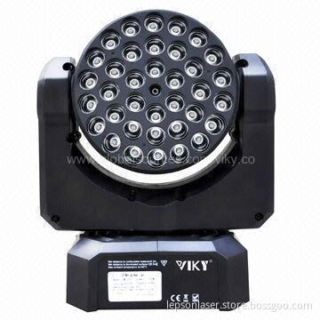 Mini LED Moving Head with Beam Light, 36 x 3W CREE RGB LED, Lightweight